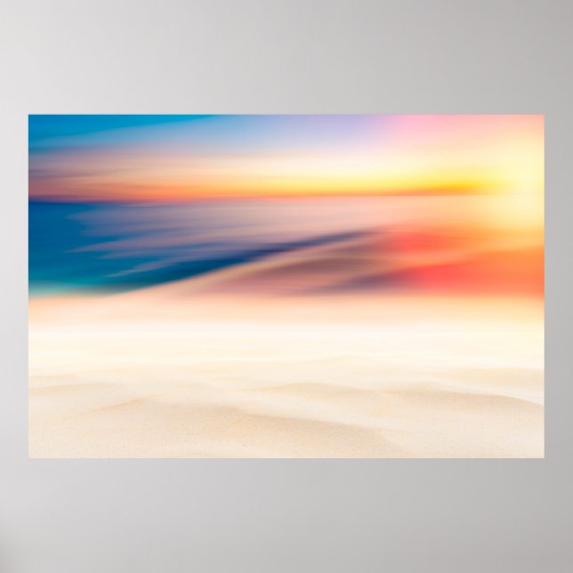 Affiche Plage de coucher de soleil tropical de Blur avec s (Devant)