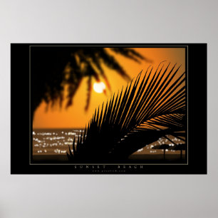 Affiche Plage de coucher du soleil