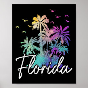 Affiche Plage de Floride Vintage Miami Tampa Palmiers Vaca
