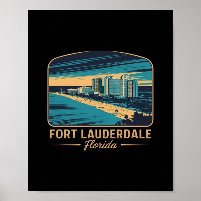 Affiche Plage de Fort Lauderdale Floride  (Devant)