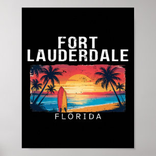 Affiche Plage de Fort Lauderdale Floride Hommes Femmes Sur
