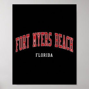 Affiche Plage de Fort Myers Floride Collège Université Sty