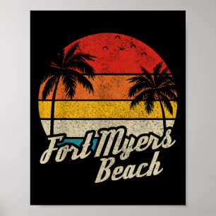 Affiche Plage de Fort Myers Floride Fl Coucher de soleil R