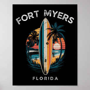 Affiche Plage de Fort Myers Floride Hommes Femmes Surf 