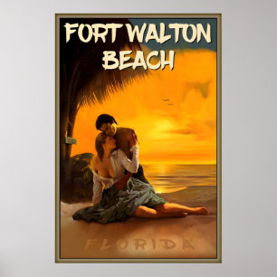 Affiche Plage de Fort Walton Beach Comté d'Okaloosa Florid
