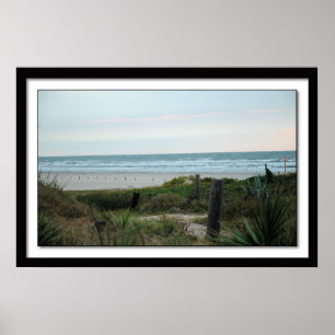 Affiche Plage de Galveston près de coucher du soleil