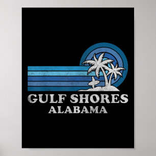 Affiche Plage de Gulf Shores Alabama Vacances d'été en fam
