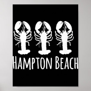 Affiche Plage de Hampton New Hampshire Homard Nautilique C