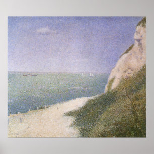 Affiche Plage de Honfleur par Georges Seurat, Art Vintage