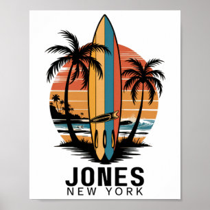 Affiche Plage de Jones New York Surfant Surfeur _3