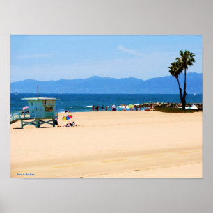 Affiche Plage de la Californie peinte