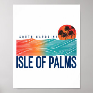 Affiche Plage de l'île Jekyll Géorgie Hommes Surfant Femme