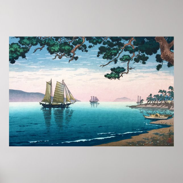 Affiche Plage de Maiko par Tsuchiya Koitsu (Devant)