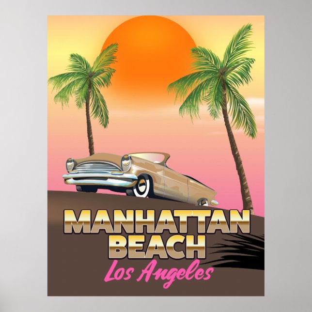 Affiche Plage de Manhattan Los Angeles (Devant)