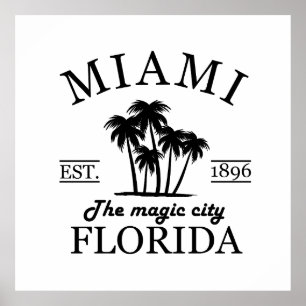 Affiche Plage de Miami City en Floride