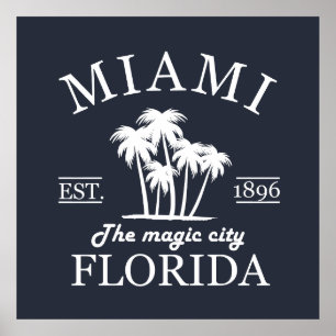 Affiche Plage de Miami City en Floride