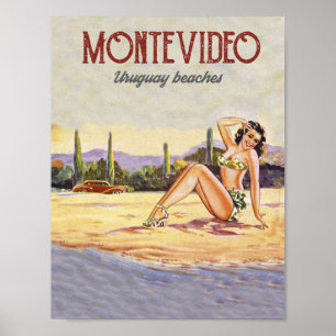 Affiche Plage de Montevideo, Uruguay