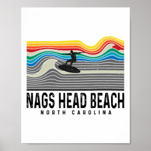 Affiche Plage de Nags Head Caroline du Nord Hommes Femmes