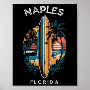 Affiche Plage de Naples Floride Hommes Femmes Surf