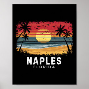 Affiche Plage de Naples Floride Surfboard Beach 