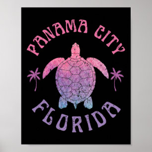 Affiche Plage de Panama City Floride Tortue de mer Vacance