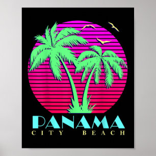 Affiche Plage de Panama City Palmiers des années 80 Couche