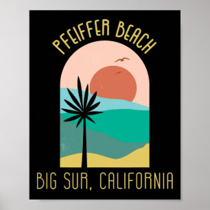 Affiche Plage de Pfeiffer Big Sur Californie - Vacances Bo