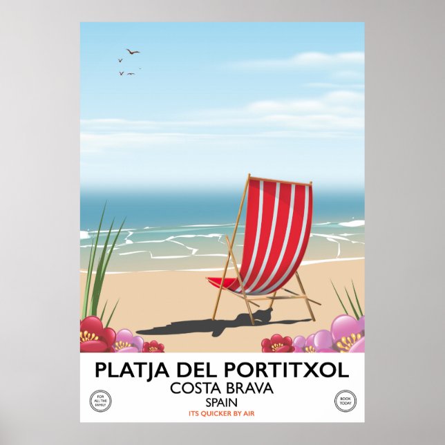 Affiche Plage de Portitxol, Costa Brava, Espagne (Devant)
