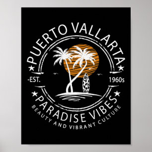 Affiche Plage de Puerto Vallarta Mexique Vacances Tropical