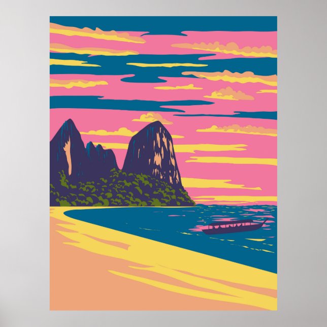 Affiche Plage de Railay en Thaïlande (Devant)