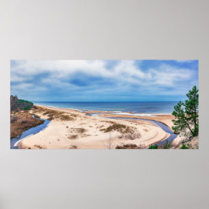 Affiche Plage de sable blanc près de la mer Baltique en Le