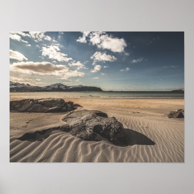 Affiche Plage de sable de Lofoten (Devant)