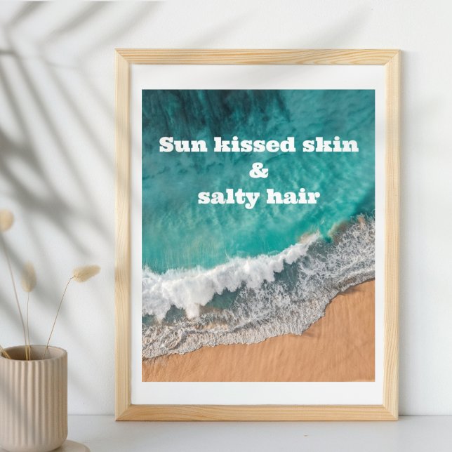 Affiche Plage de sable de mer bleu soleil blanc (Créateur téléchargé)