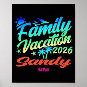 Affiche Plage de sable Hawaii Vacances en famille Été 2026