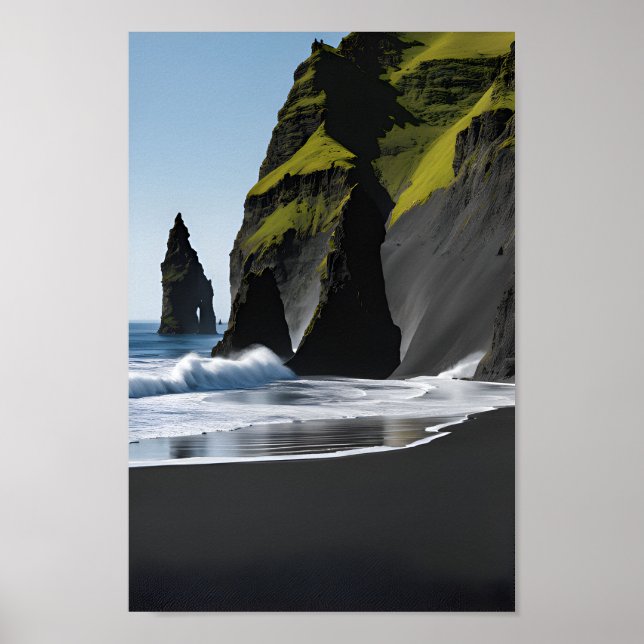 Affiche Plage de sable noir Reynisfjara (Devant)