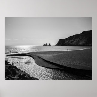Affiche Plage de sable noir, Reynisfjara - Islande