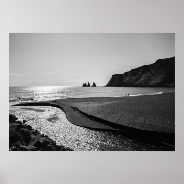 Affiche Plage de sable noir, Reynisfjara - Islande (Devant)