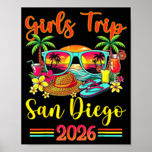 Affiche Plage de San Diego CA Ambiance estivale Coucher de
