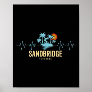 Affiche Plage de Sandbridge Virginie Battement de cœur 80s