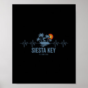 Affiche Plage de Siesta Key Floride Vintage 80s Coucher de