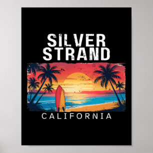 Affiche Plage de Silver Strand Californie Hommes Femmes Su