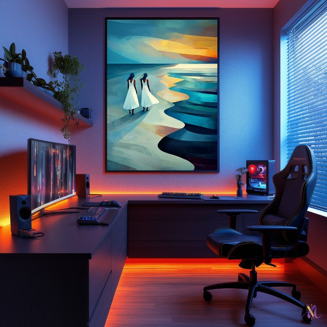 Affiche Plage de Skagen - Chef-d'œuvre cubiste inspiré. (Créateur téléchargé)