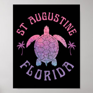 Affiche Plage de St Augustine Floride Tortue de mer Vacanc