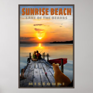 Affiche Plage de Sunrise Lake des Ozarks Missouri Voyage