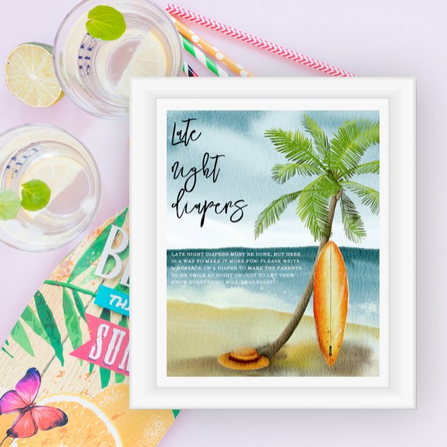 Affiche Plage de surf - Couches tard le soir (Créateur téléchargé)