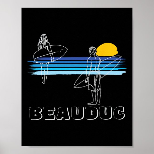 Affiche Plage de surf de Beauduc surfeur fille  (Devant)