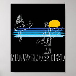 Affiche Plage de surf de Mullaghmore Head Surfeur Fille 