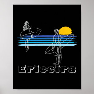 Affiche Plage de surf d'Ericeira Surfeur Fille 