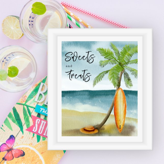 Affiche Plage de surf - Friandises et douceurs (Créateur téléchargé)