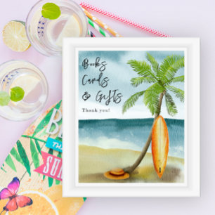 Affiche Plage de surf - Livres cartes et cadeaux